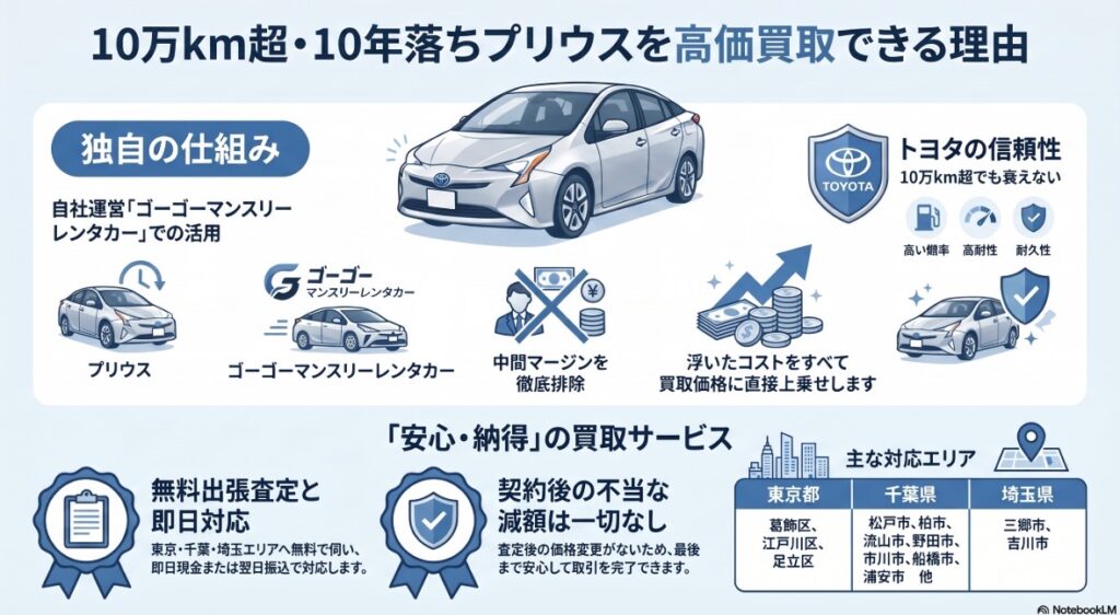 レンタカー事業を活用して車を高価買取