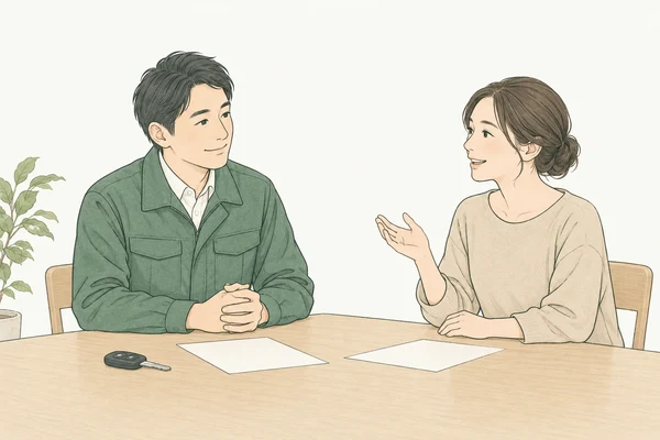 担当者に気軽に相談するイメージ(イラスト)